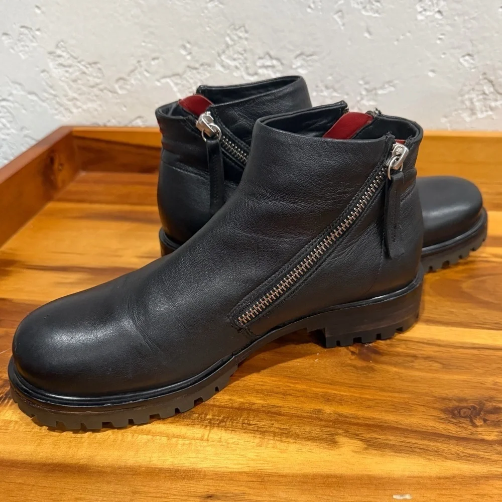 Halmanera 35mm Black Leather Ankle Boots